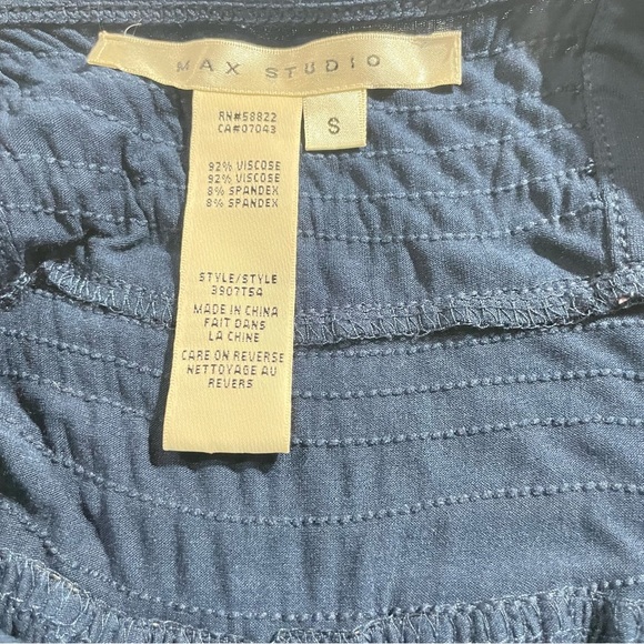 Max Studio Navy Blue Sleeveless Pleated Bodice Maxi Dress Size Small - Picture 8 of 11